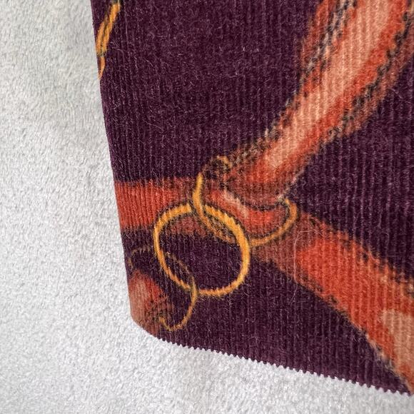 Talbots Equestrian Horsebit A-Line Corduroy Skirt Size 16 Burgundy Preppy Career - Picture 4 of 9